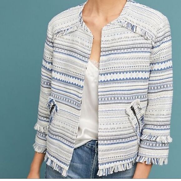 Greylin Bea Textured Striped Jacket L - Picture 2 of 9